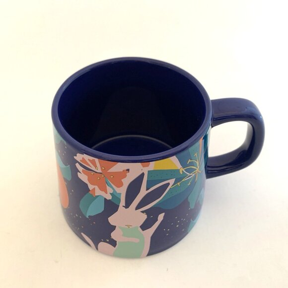 Starbucks 2021 Blue Bunny Ceramic Coffee Mug 14 oz Spring Flowers Easter - Picture 6 of 11
